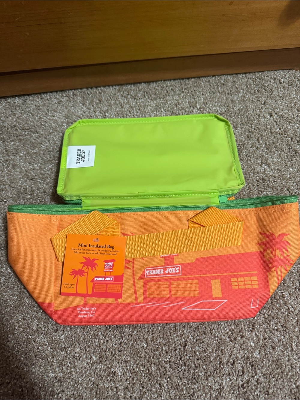 Trader Joe’s Mini Insulated Lunch Bag - Orange & Lime